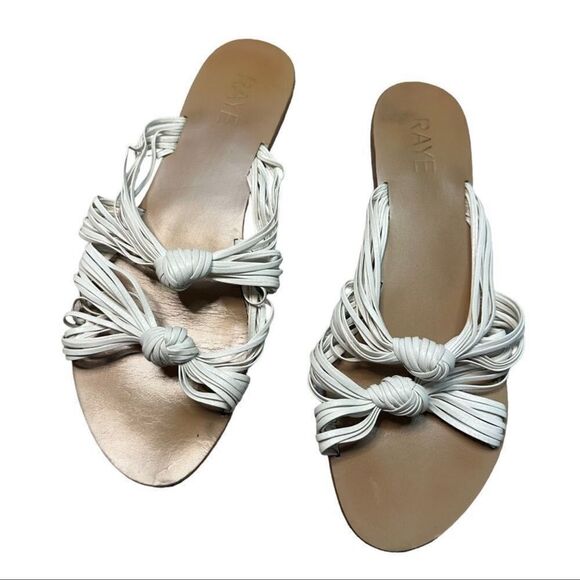 Raye X Revolve Lillian Leather Sandal in white Size 10 women’s flats - Picture 1 of 7